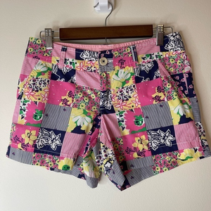 Lilly Pulitzer Woman’s Shorts‎ Floral Striped Printed Multicolor Size 2